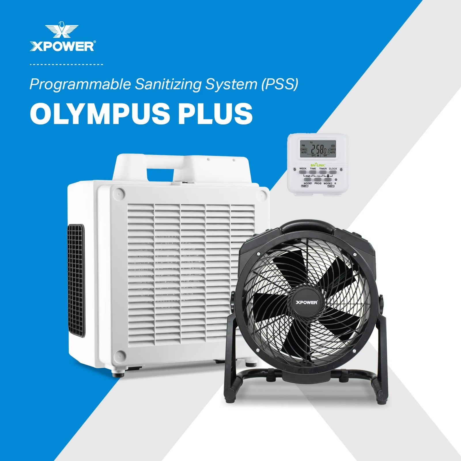 XPOWER Olympus PLUS Programmable Sanitizing System (PSS) – 600 CFM HEPA Air Purifier & Ozone Generator