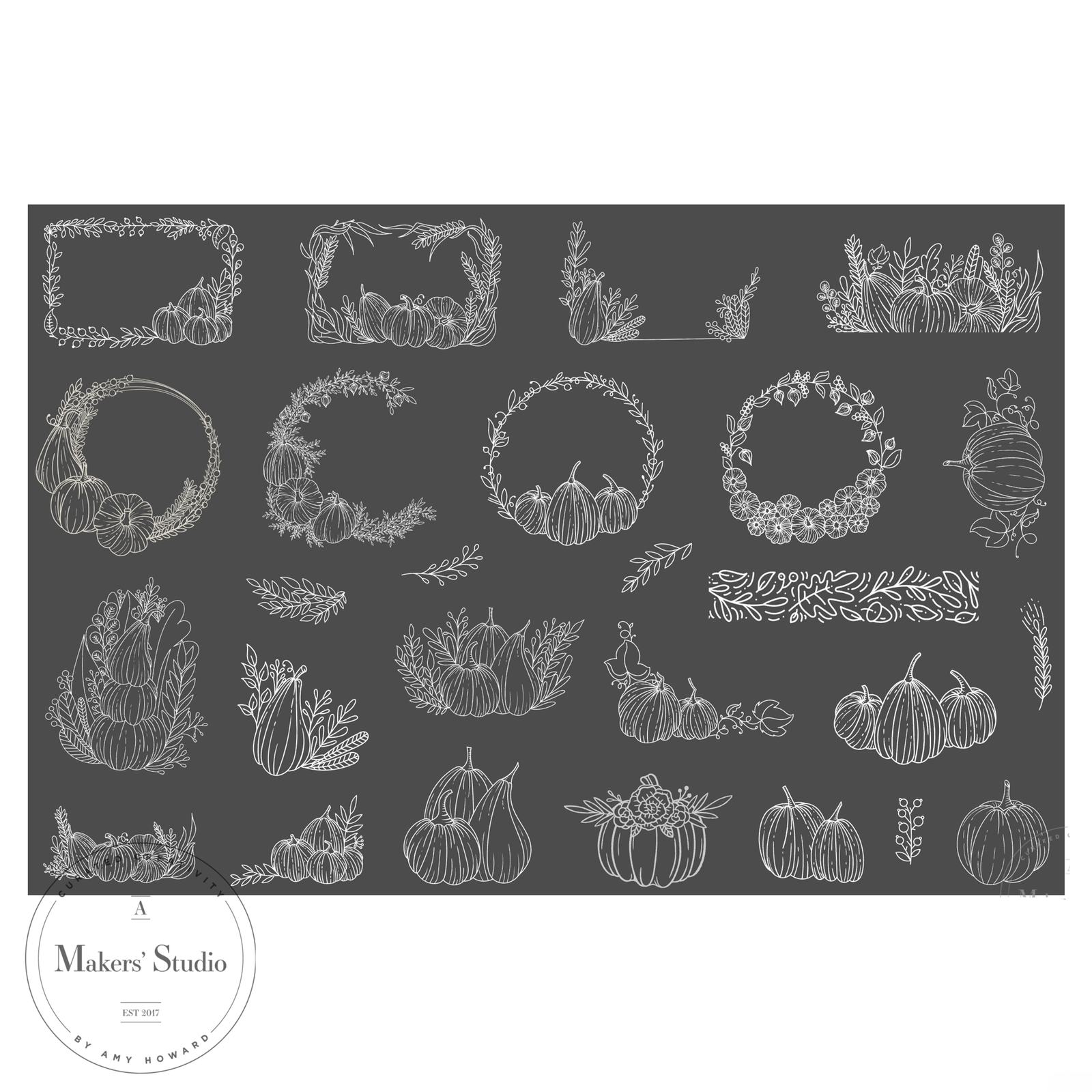 Pumpkin Doodles - Mesh Stencil 18x12