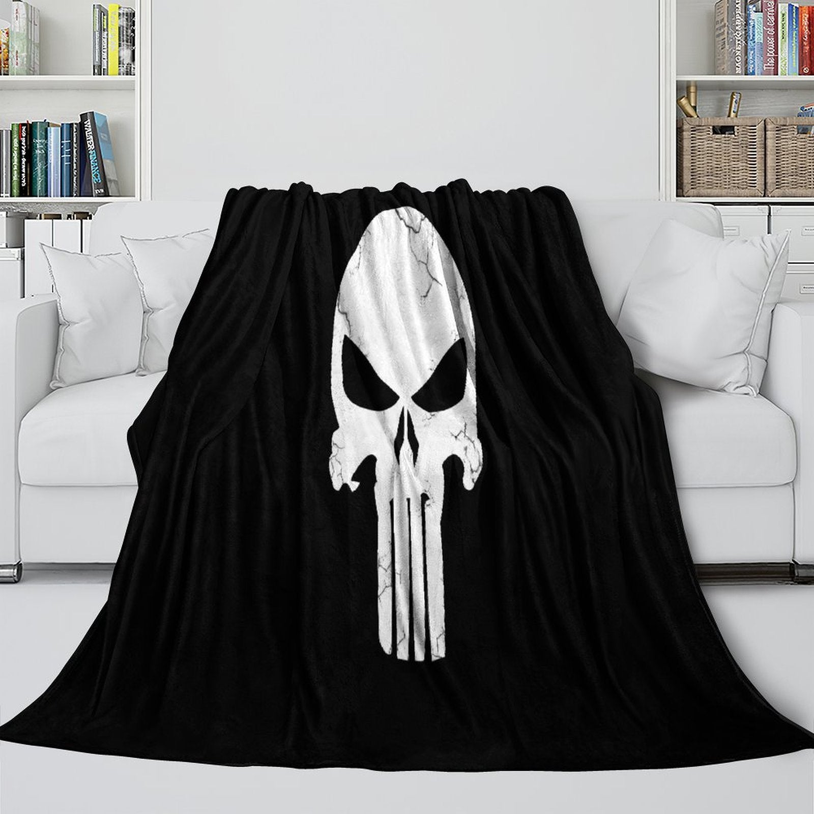 Punisher Blanket Pattern Flannel Kids Room Throw