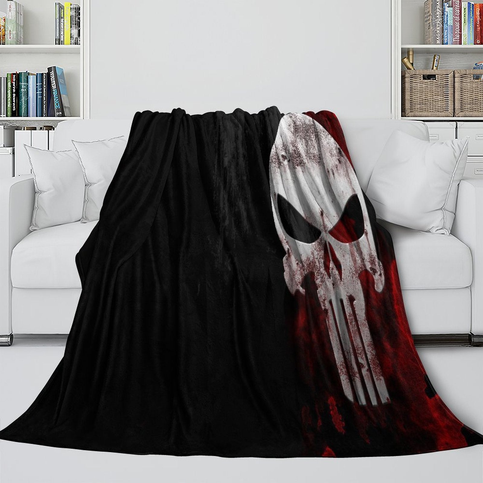 Punisher Blanket Pattern Flannel Kids Room Throw
