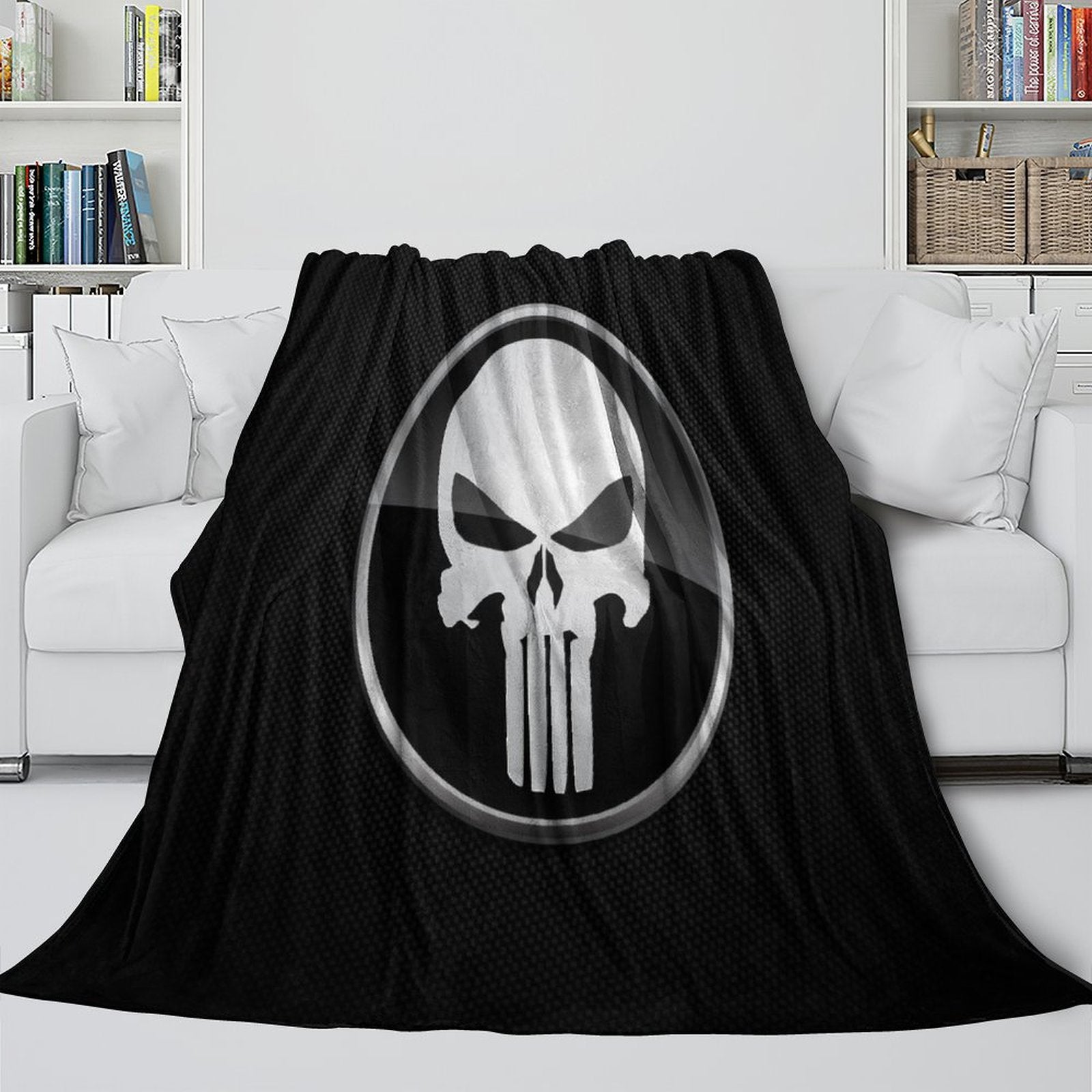 Punisher Blanket Pattern Flannel Kids Room Throw
