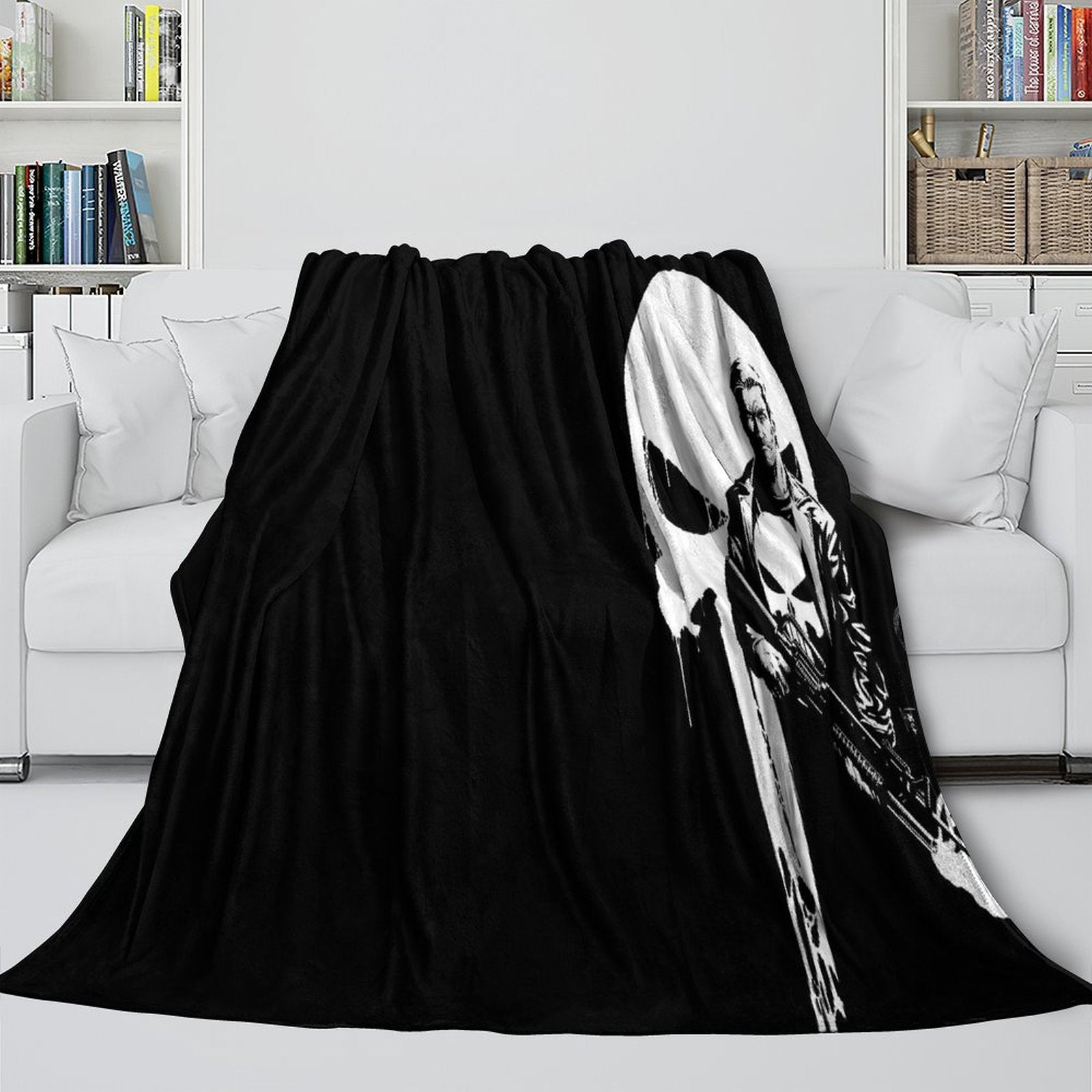 Punisher Blanket Pattern Flannel Kids Room Throw