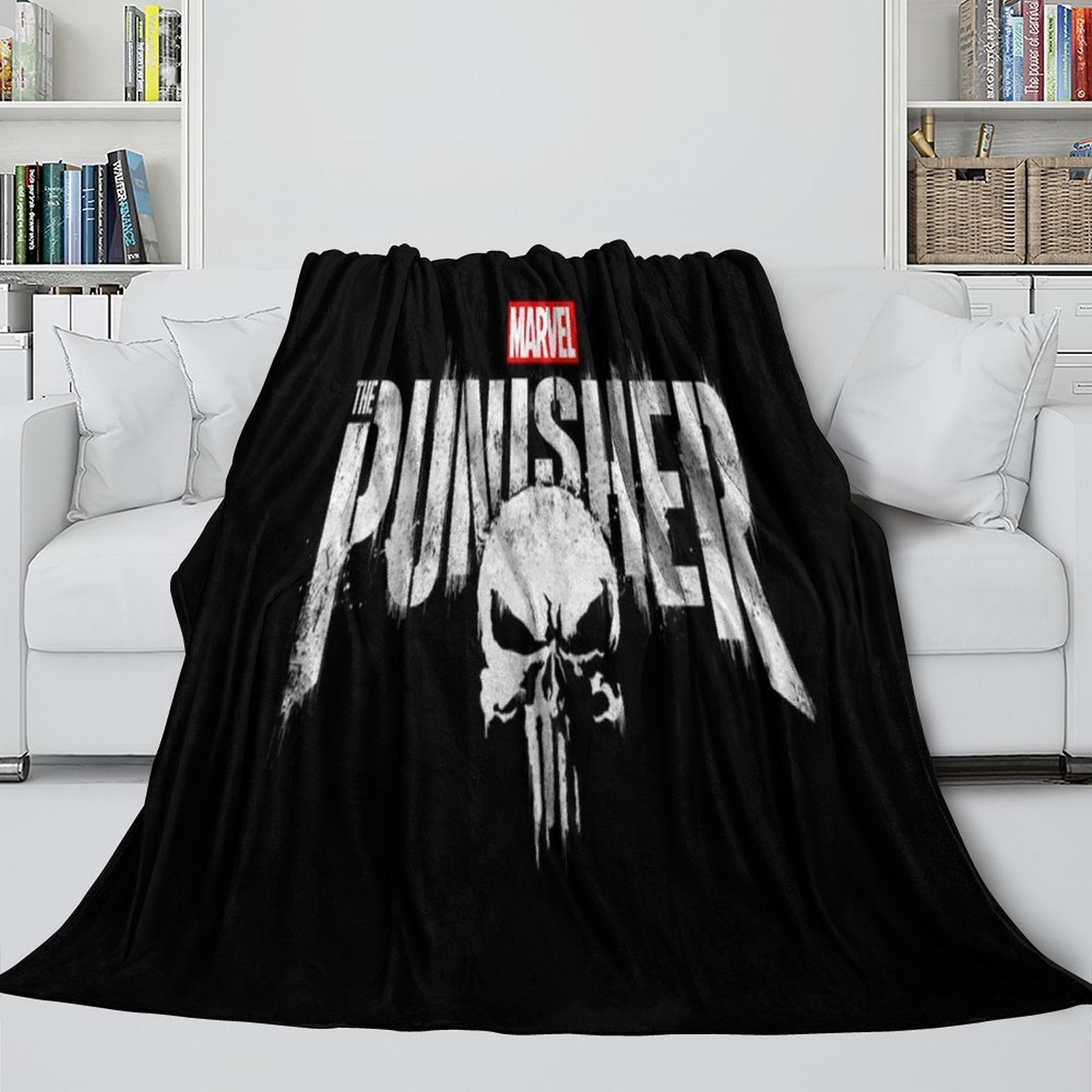 Punisher Blanket Pattern Flannel Kids Room Throw