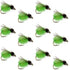 LaFontaine Bright Green Deep Sparkle Caddis Pupa - 1 Dozen Flies Hook Size 16