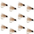 LaFontaine Tan Deep Sparkle Caddis Pupa - 1 Dozen Flies Hook Size 12