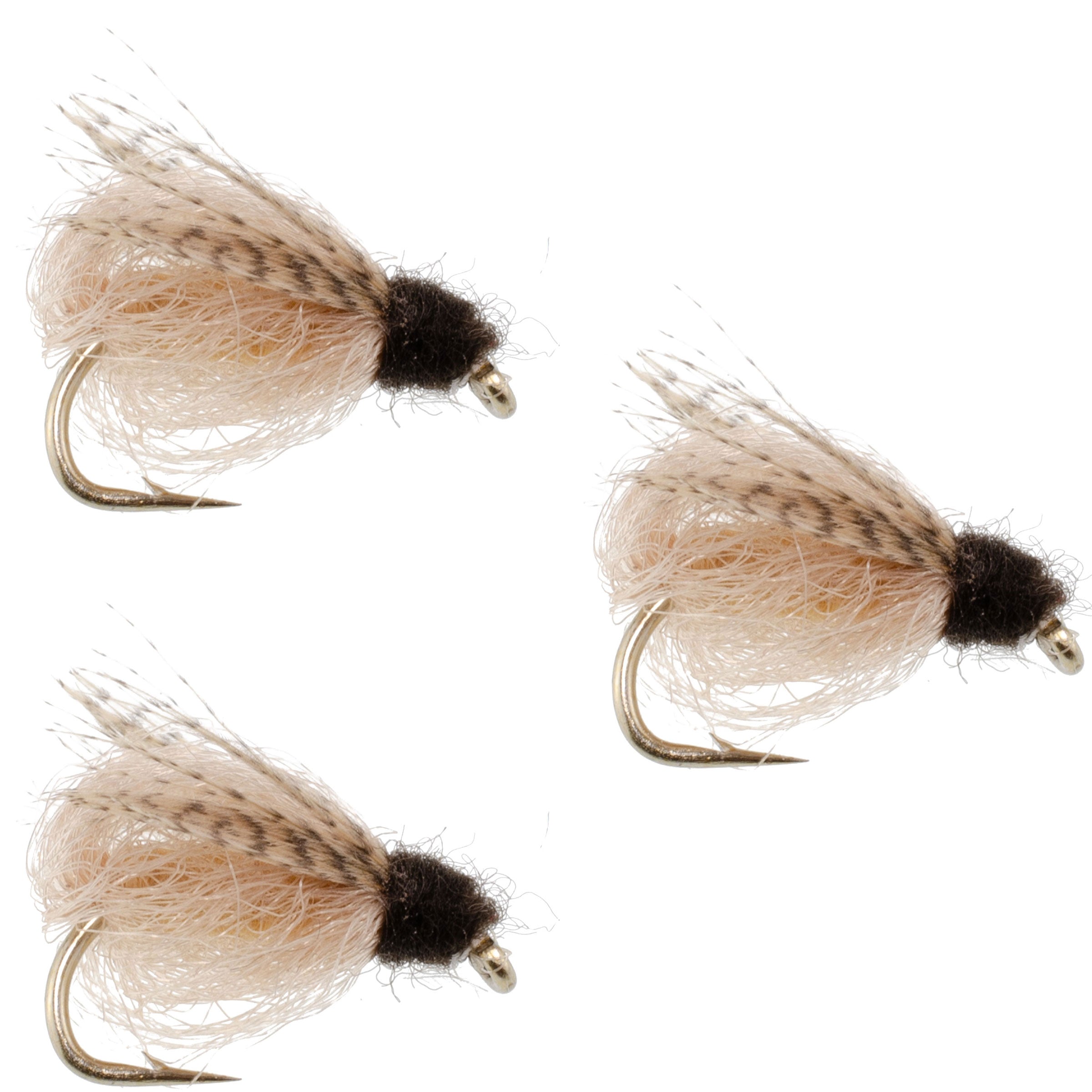 3 Pack LaFontaine Tan Deep Sparkle Caddis Pupa - Hook Size 14