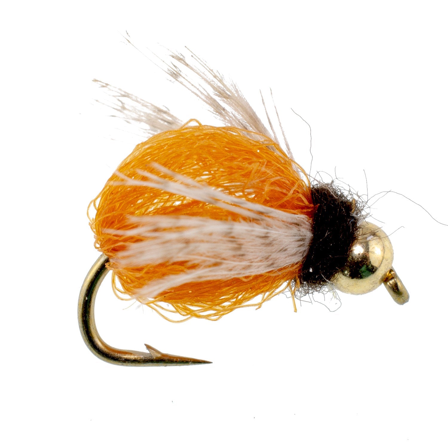 Bead Head LaFontaine Amber Deep Sparkle Caddis Pupa - 6 Flies Hook Size 14