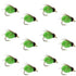 Bead Head LaFontaine Bright Green Deep Sparkle Caddis Pupa - 1 Dozen Flies Hook Size 18