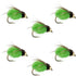 Bead Head LaFontaine Bright Green Deep Sparkle Caddis Pupa - 6 Flies Hook Size 18
