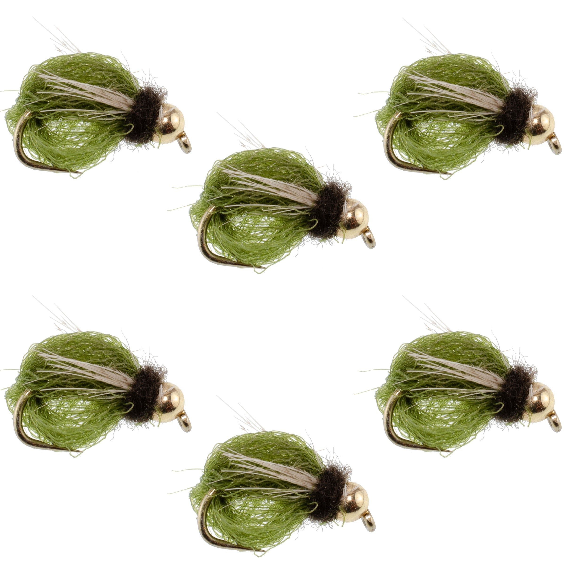 LaFontaine Olive Deep Sparkle Caddis Pupa - 6 Flies Hook Size 12