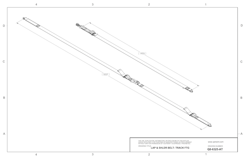 Combination Lap & Shoulder Belt with Manual Height Adjuster and Pin Connector | Q8-6325-AT