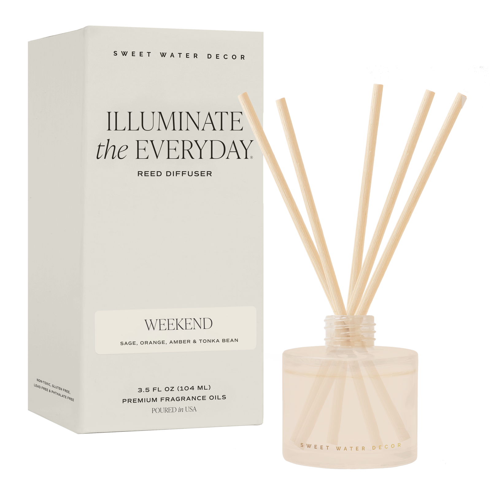 Weekend White Translucent Tinted Glass Jar Reed Diffuser