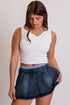Women's Pleated Ruffle Mini Skort with Boxer Waist