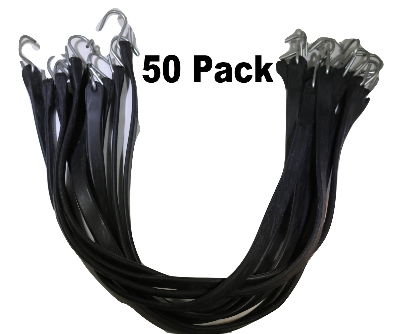 31 Inch Rubber Tarp Straps w/ Crimped S Hooks | 50 PACK