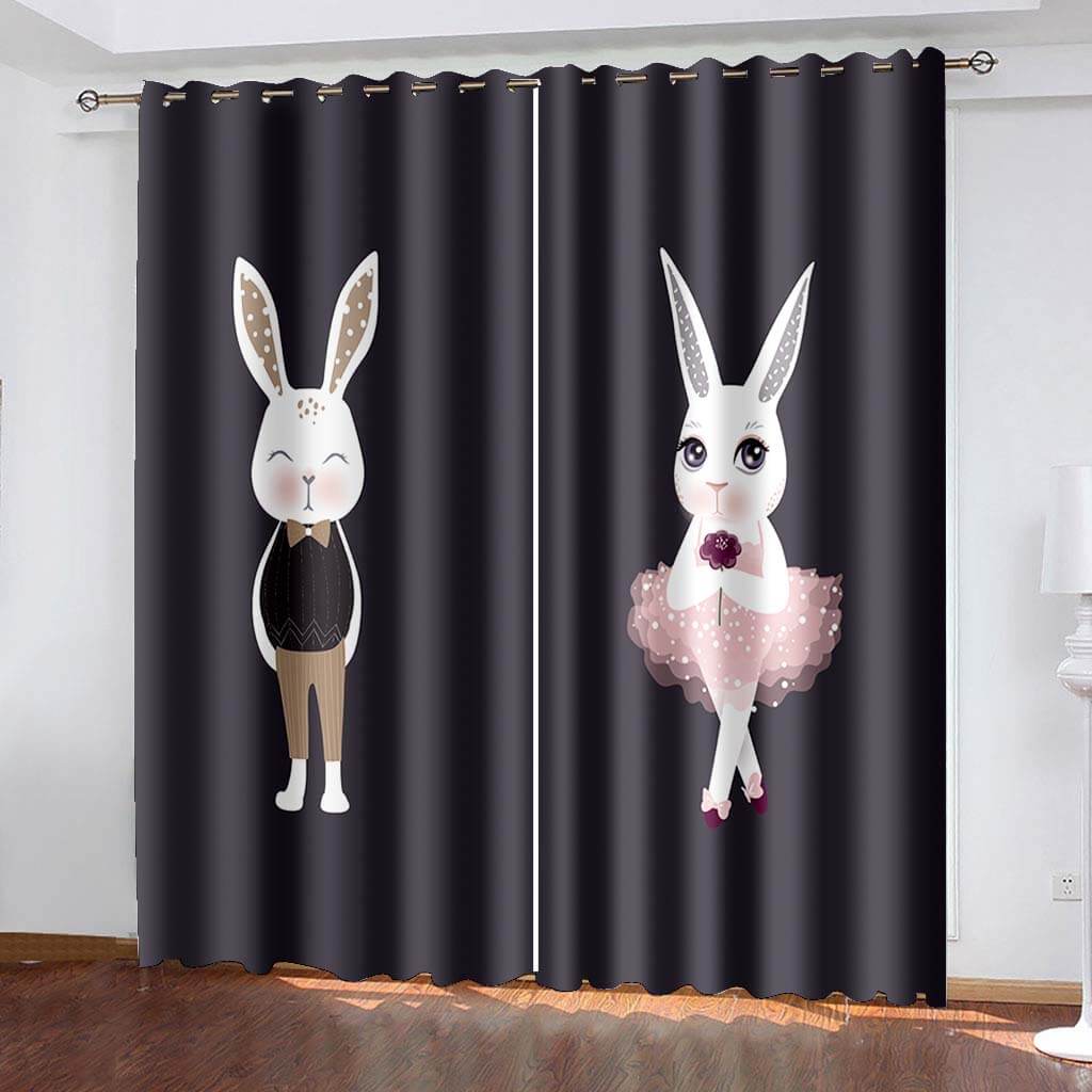 Rabbit Curtains Blackout Window Treatments Drapes for Room Decoration