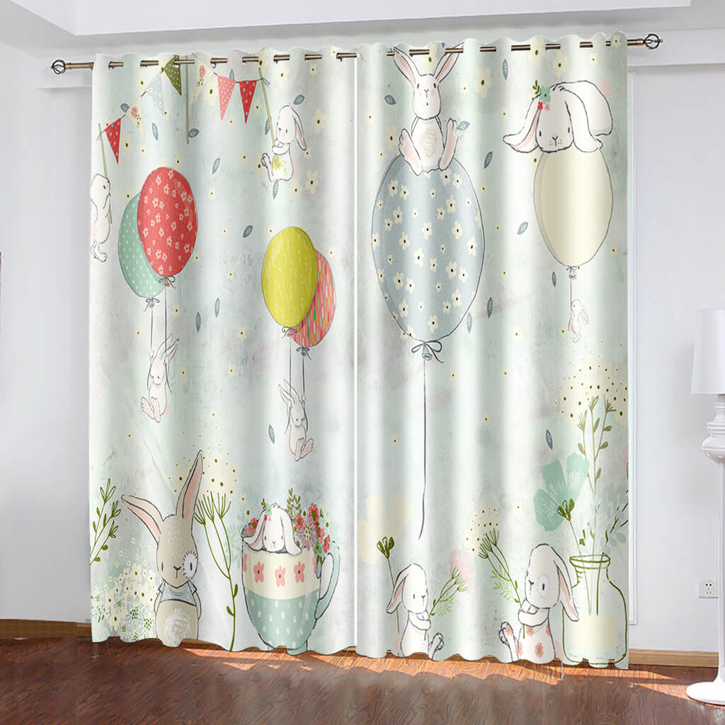 Rabbit Curtains Blackout Window Treatments Drapes for Room Decoration