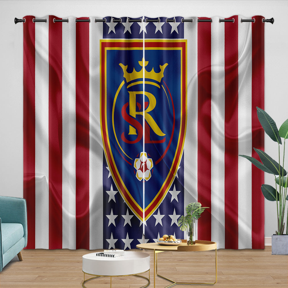 Real Salt Lake Curtains Blackout Window Drapes Room Decoration