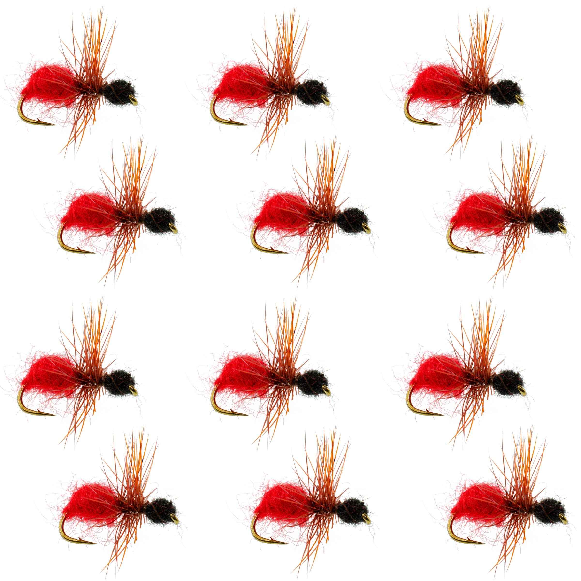 Velvet Cowkiller Ant Wasp Terrestrial Trout Dry Fly - 1 Dozen Flies Hook Size 12