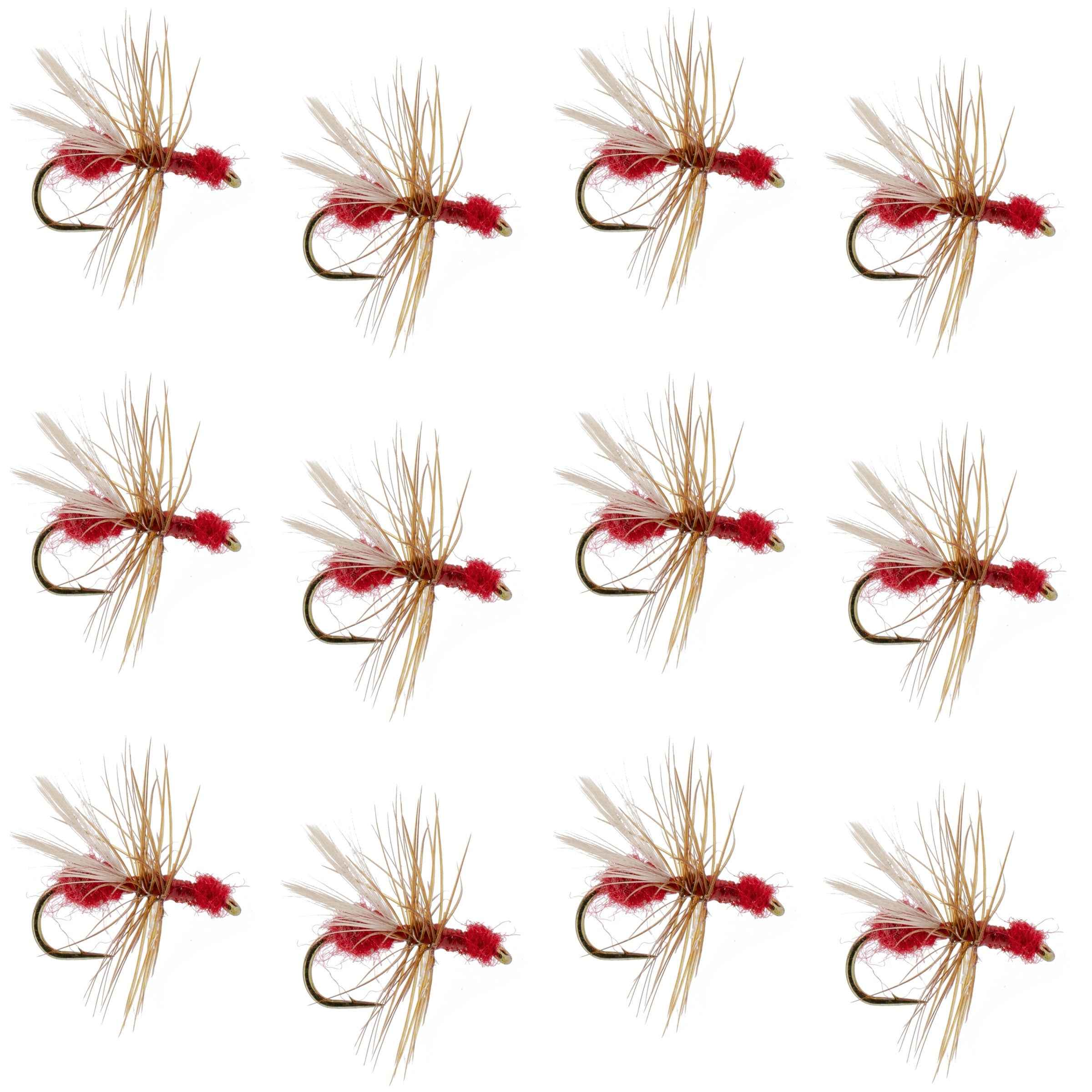 Red Fur Flying Ant Terrestrial Trout Dry Fly - 1 Dozen Flies Hook Size 14