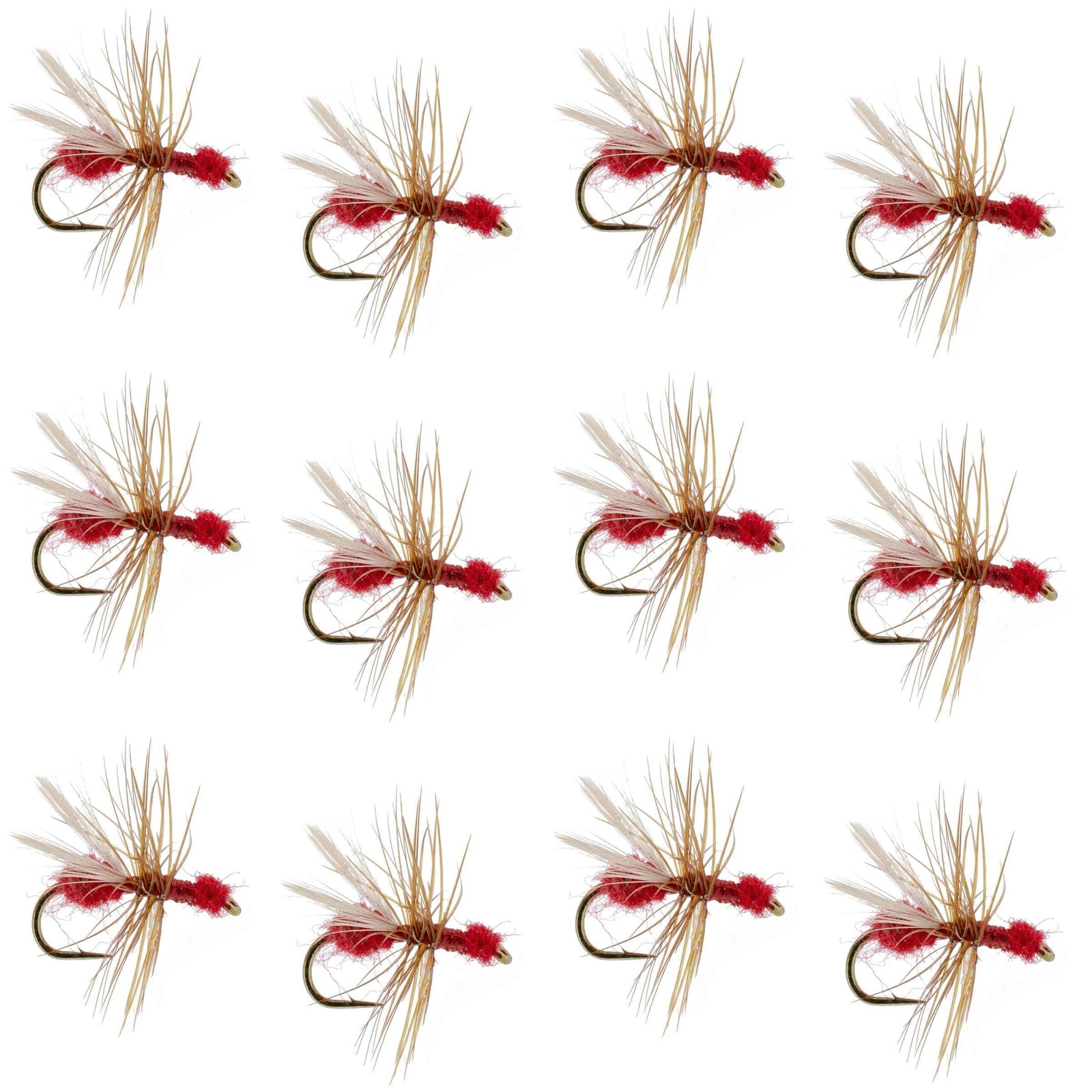 Red Fur Flying Ant Terrestrial Trout Dry Fly - 1 Dozen Flies Hook Size 14