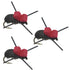 3 Pack Barbless Red Top Black Foam Beetle Terrestrial Trout Dry Fly Fishing Flies - Hook Size 14