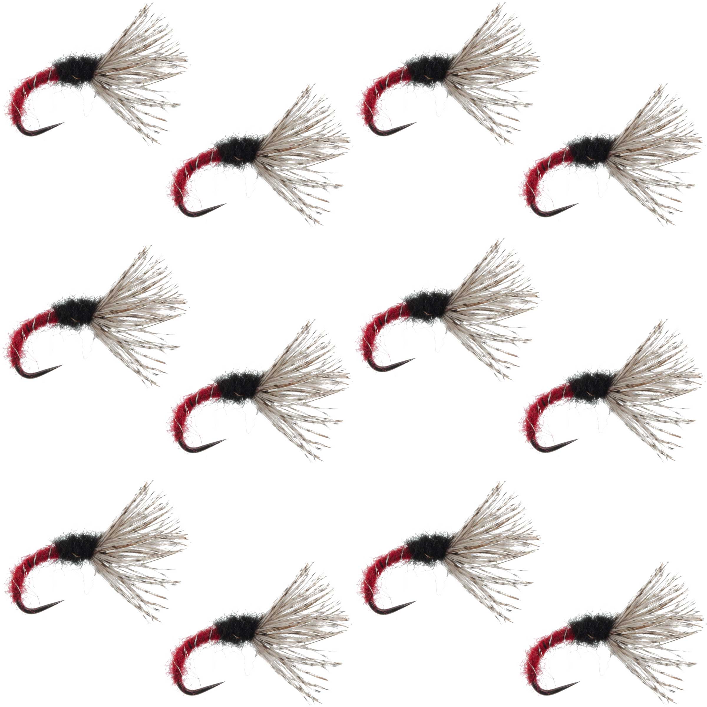 Red Zebra Sakasa Kebari - 12 Tenkara Flies - Size 14