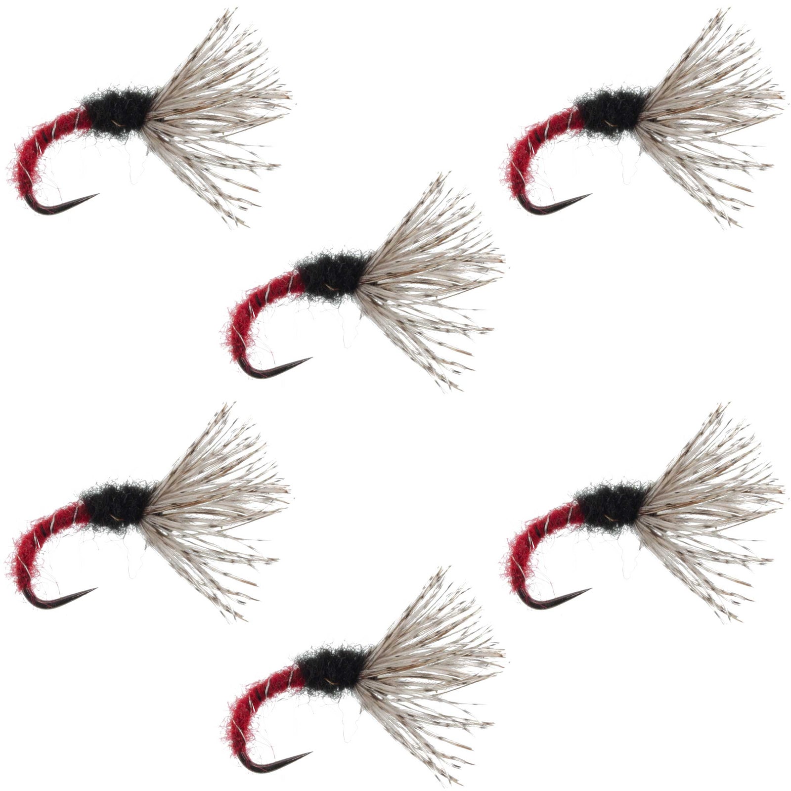 Red Zebra Sakasa Kebari - 6 Tenkara Flies - Size 12