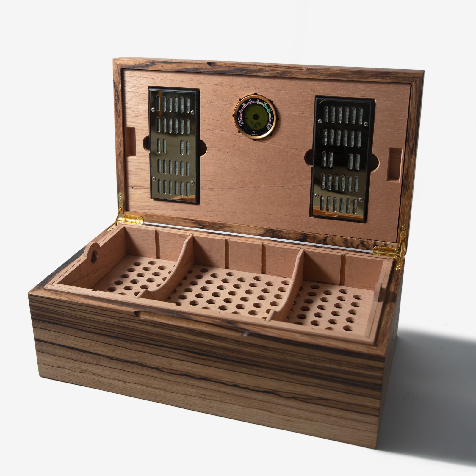Cigar Humidor - Zebrawood with Spanish Cedar Lining - 80 Capacity