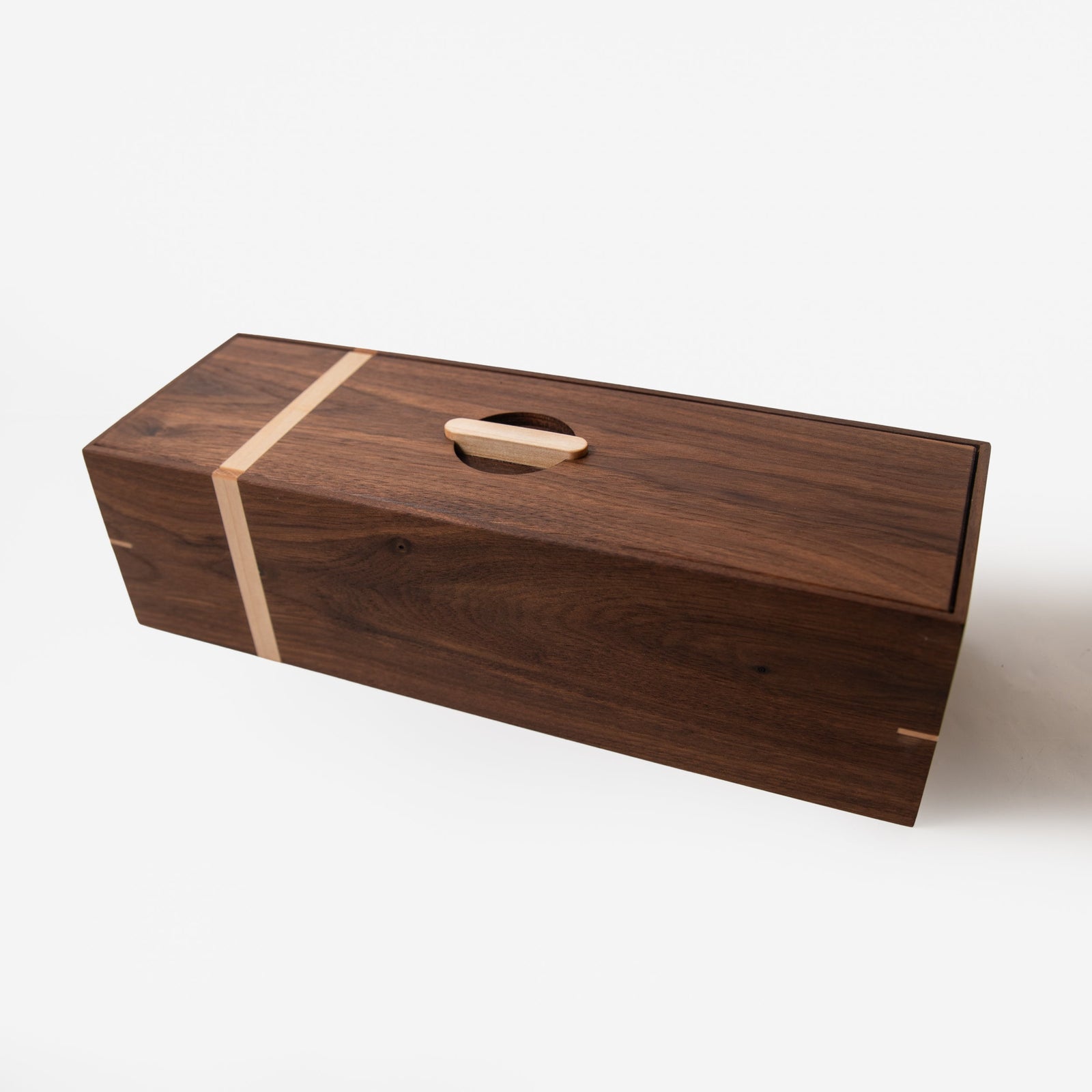 Tea Box - Black Walnut and Maple - 5 Compartments