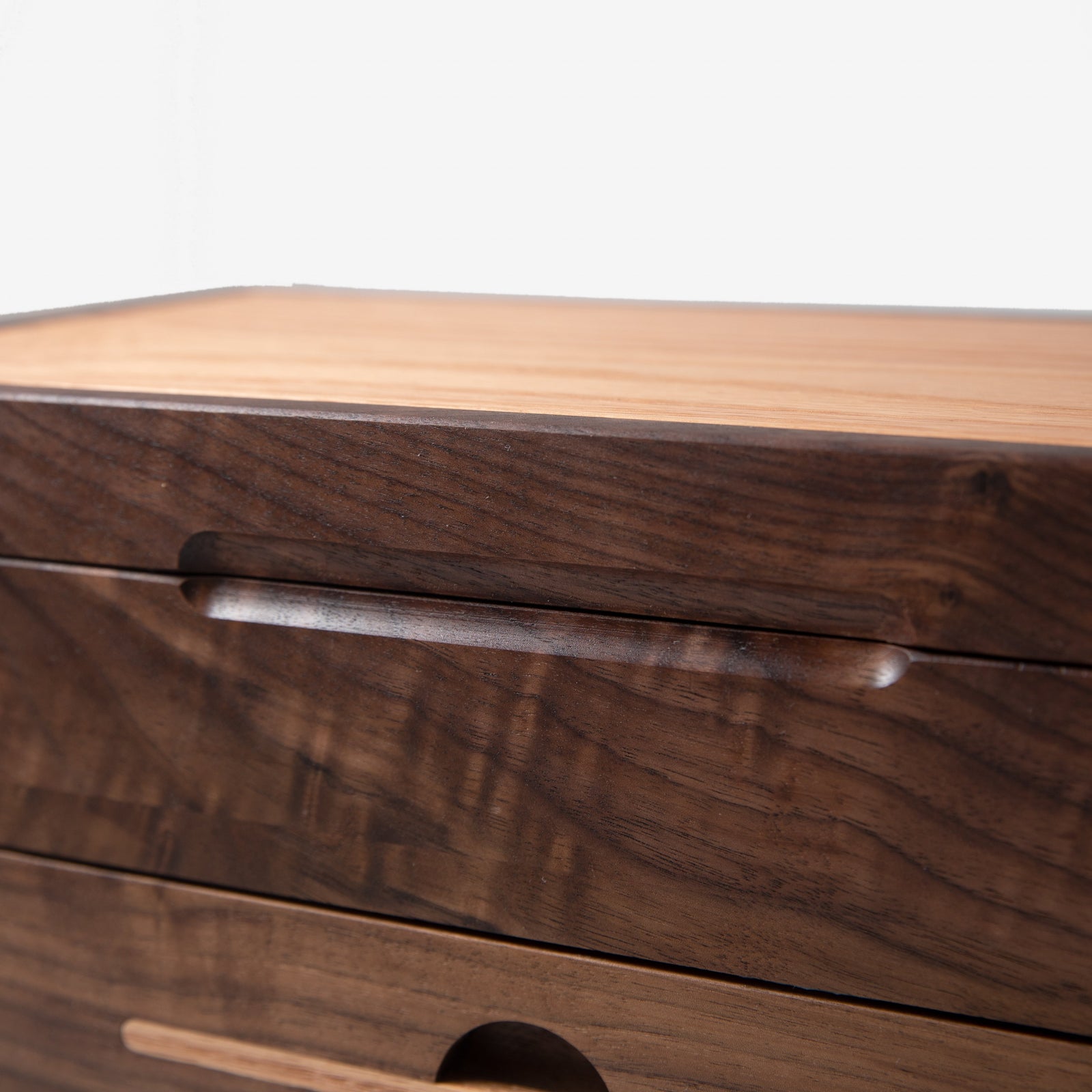 Watch Box with Drawer - Black Walnut and Oak - 12 to 16 Watch Compartments