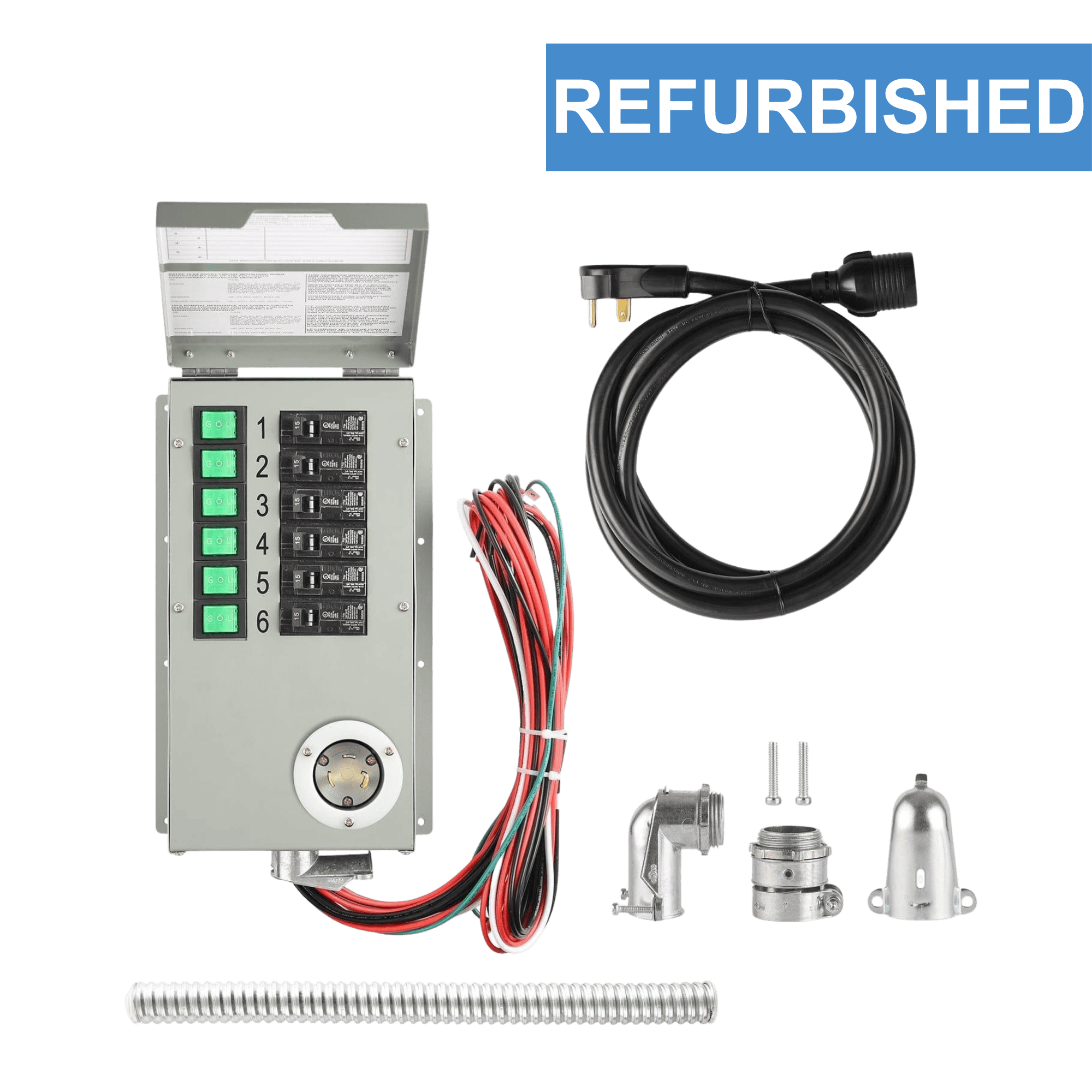 Refurbished - 120V 30A 6-Circuit Non-Automatic Transfer Switch