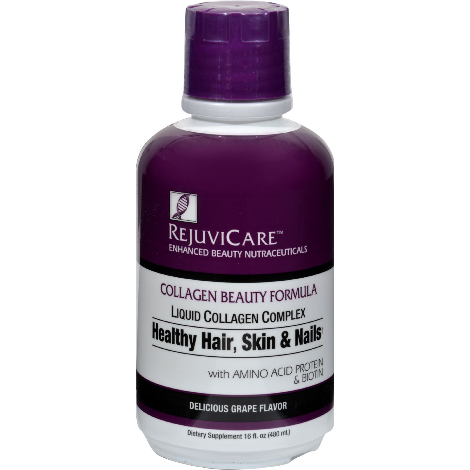 Rejuvicare Liquid Collagen Formula: Grape Flavor, 16 Fl Oz.