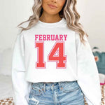 Retro Valentine’s Day Jersey Number FEBRUARY 14 Sweatshirt