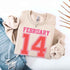 Retro Valentine’s Day Jersey Number FEBRUARY 14 Sweatshirt