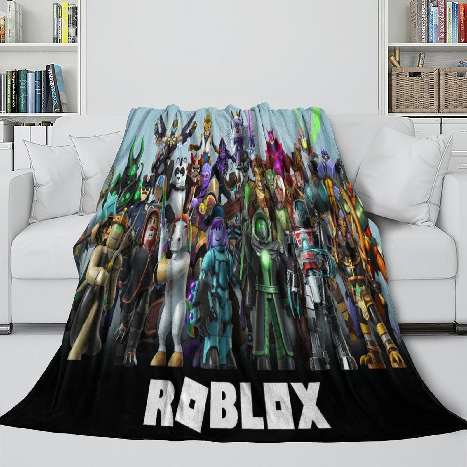 Roblox Pattern Blanket Flannel Throw Room Decoration
