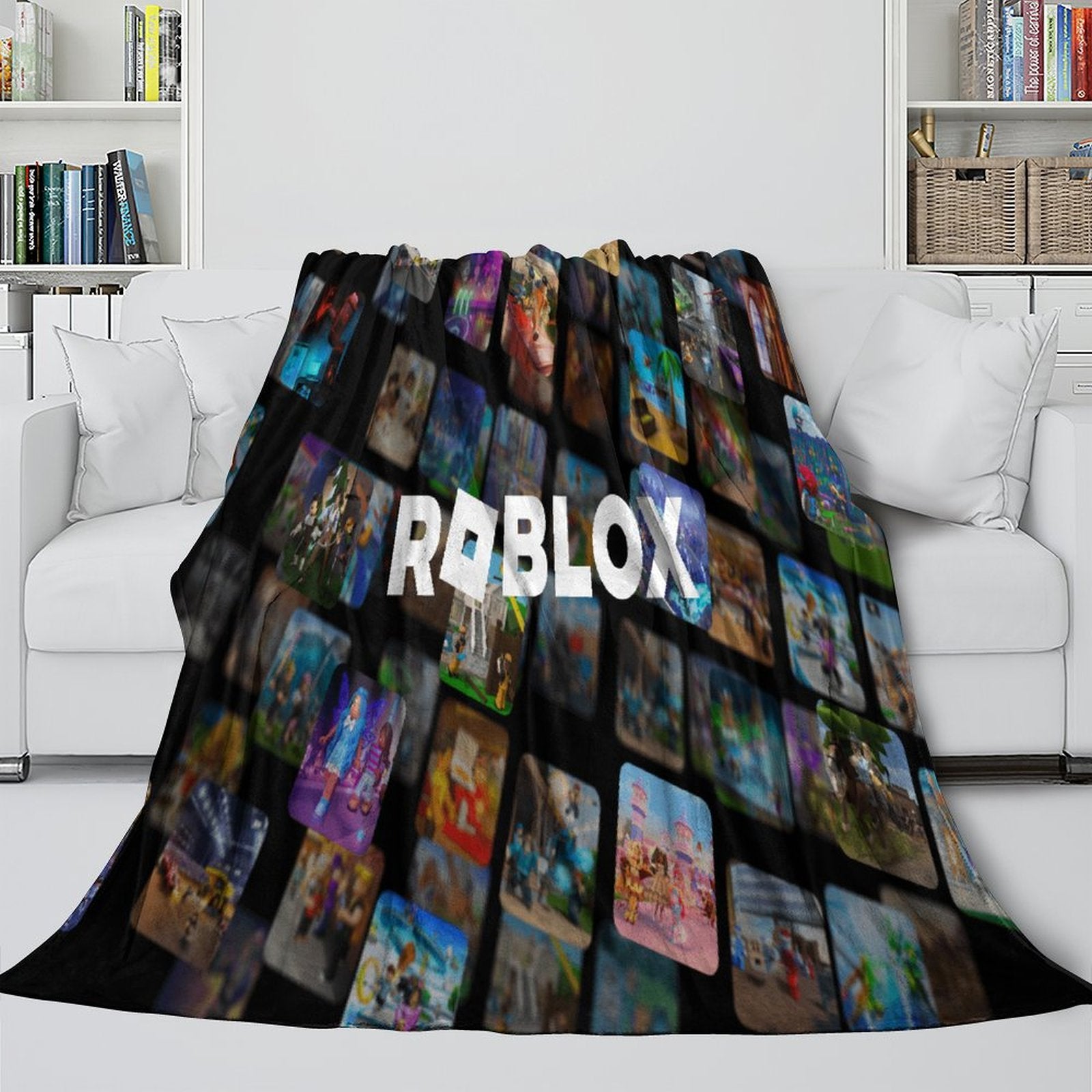 Roblox Pattern Blanket Flannel Throw Room Decoration