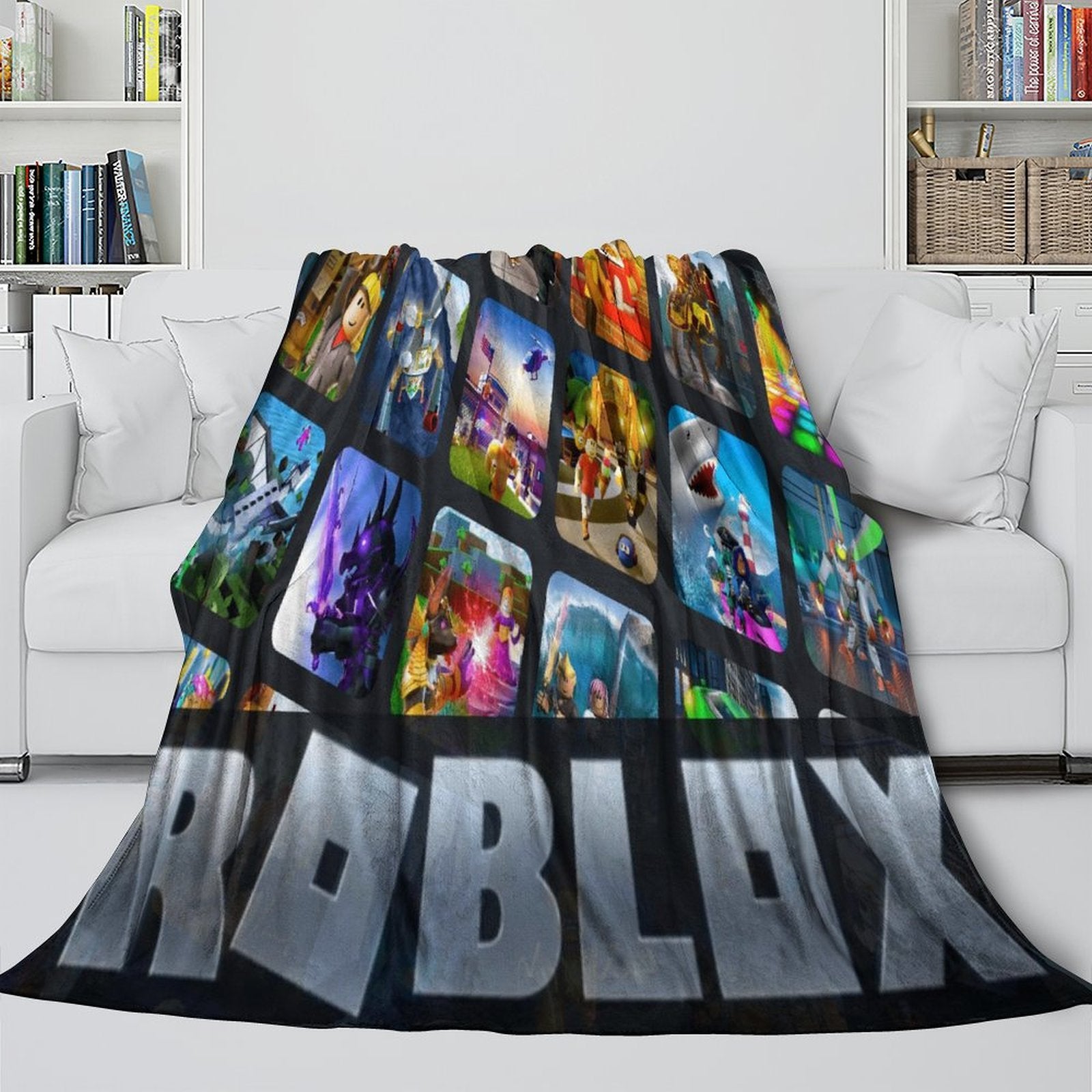 Roblox Pattern Blanket Flannel Throw Room Decoration