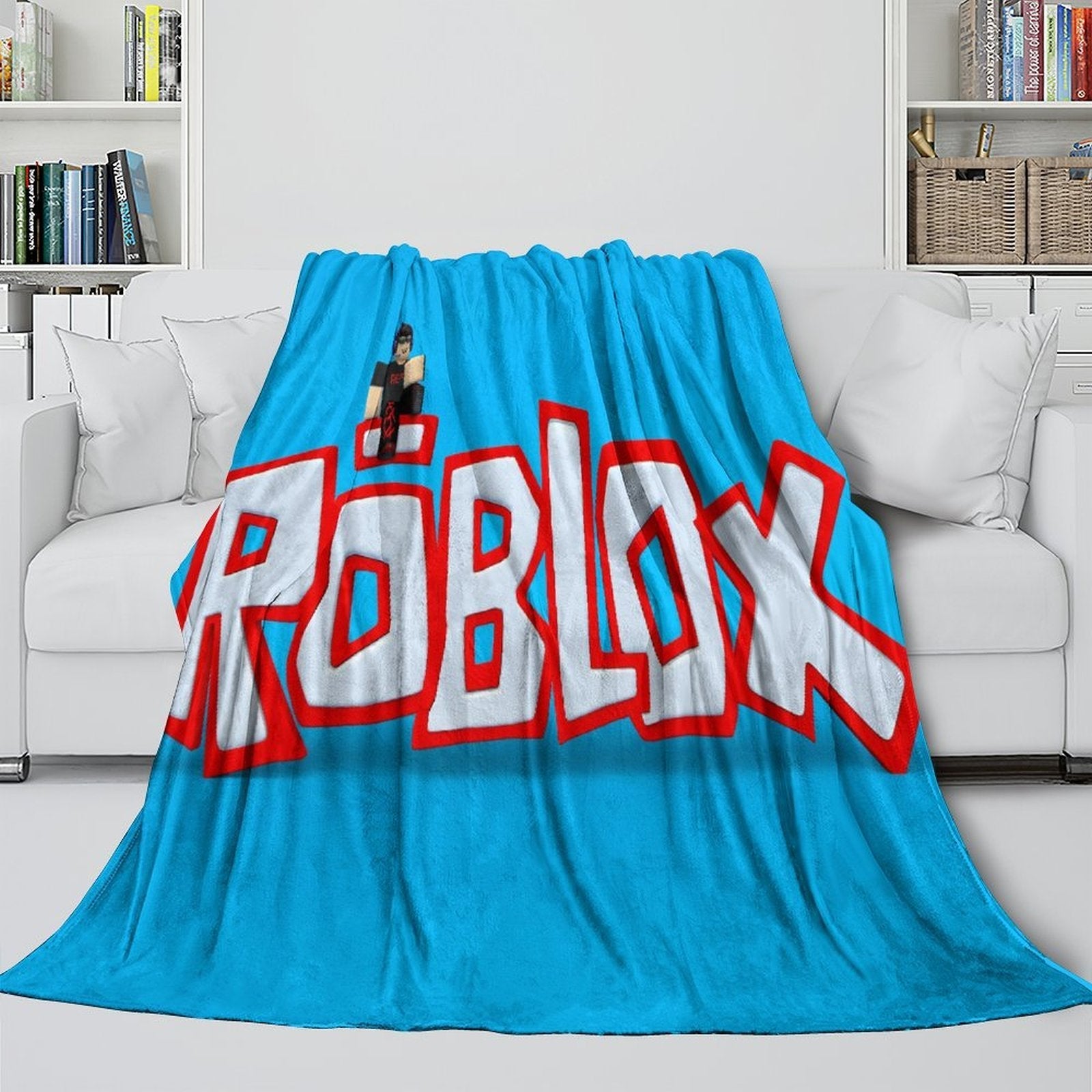 Roblox Pattern Blanket Flannel Throw Room Decoration