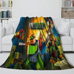 Roblox Pattern Blanket Flannel Throw Room Decoration