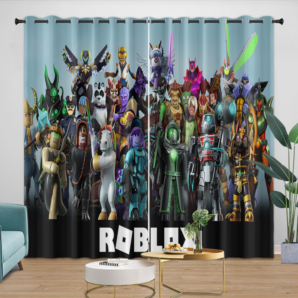 Roblox Pattern Curtains Game Blackout Window Drapes