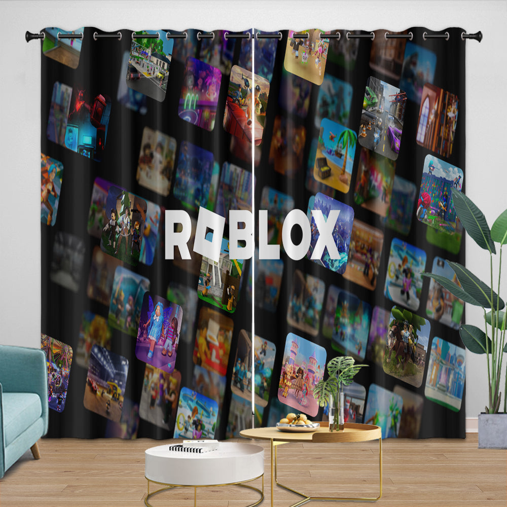 Roblox Pattern Curtains Game Blackout Window Drapes