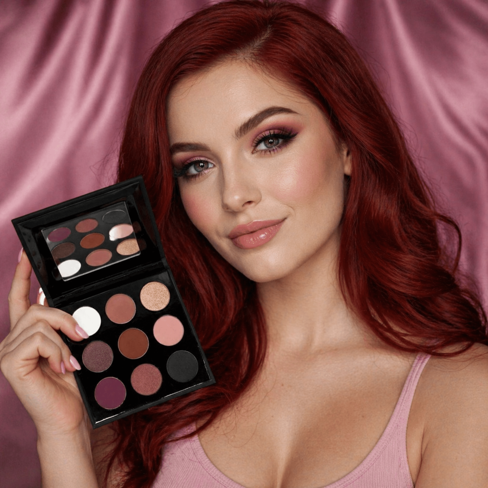 SYDONI ROSE' EYESHADOW PALETTE | Pink & Burgundy Matte Shades with Shimmer Highlights