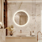 Round LED Bathroom Vanity Mirror With Dimmable Lights
