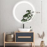 Round Led Mirror Bathroom Vanity Mirror With Dimmable Lights