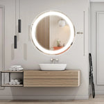 Round Led Mirror Bathroom Vanity Mirror With Dimmable Lights