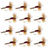 Royal Humpy Classic Hair Wing Dry Fly - 1 Dozen Flies Hook Size 8