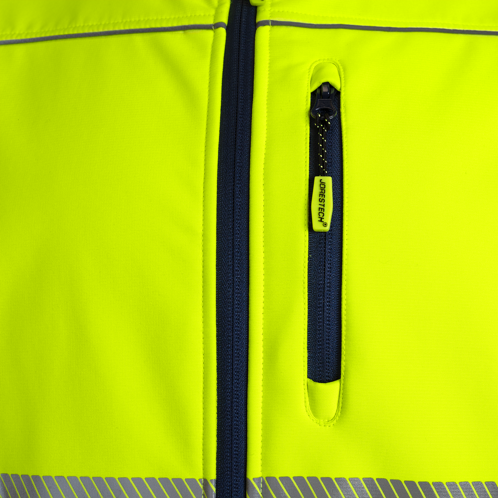 Hi-Vis Softshell Water Repellent Fleece Lined Safety Jacket with Reflective Strips