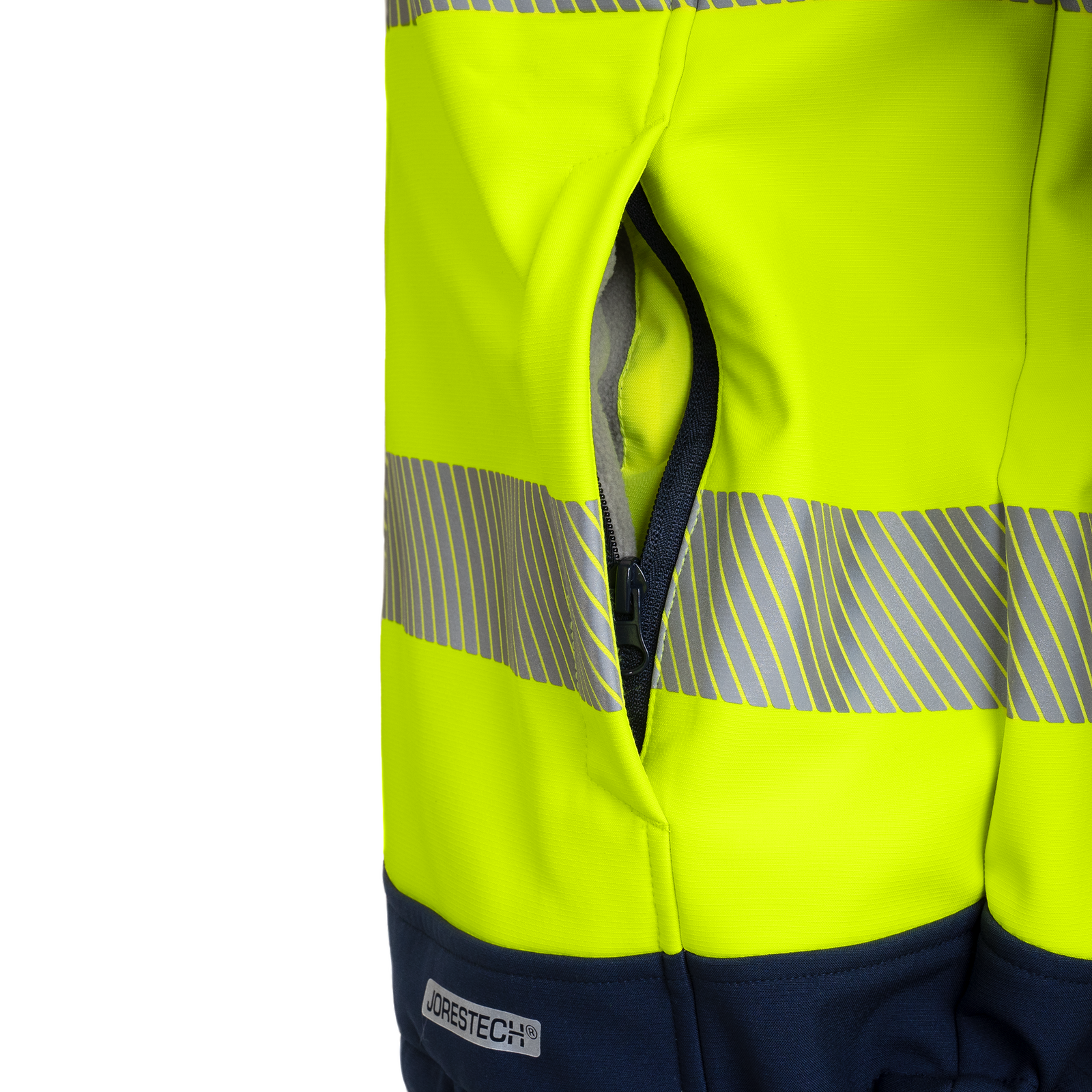 Hi-Vis Softshell Water Repellent Fleece Lined Safety Jacket with Reflective Strips