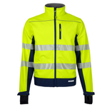 Hi-Vis Softshell Water Repellent Fleece Lined Safety Jacket with Reflective Strips