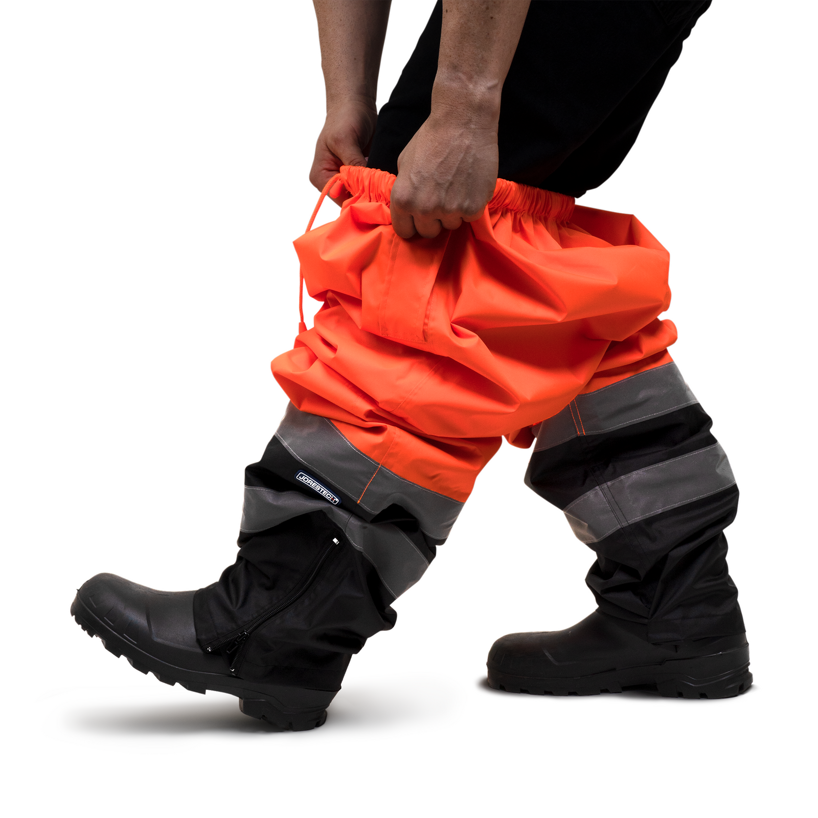 Hi-Vis Yellow/Black Rain Pants with Reflective Strips